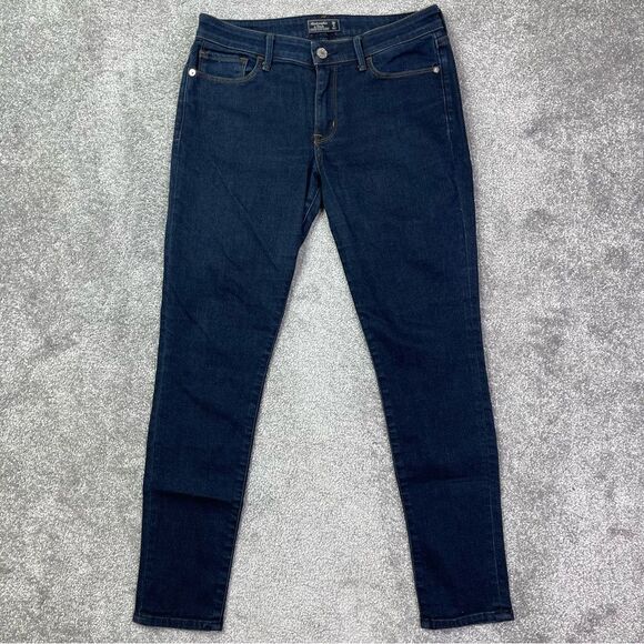Abercrombie & Fitch Jeans Women's 26 Short Blue Super Skinny Low Rise Dark Denim - Picture 1 of 11